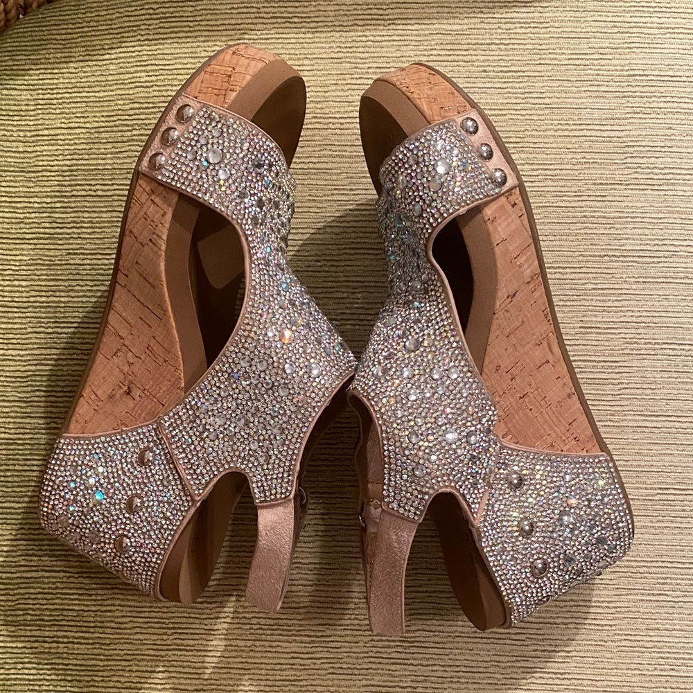 Corkys The Ashley Rhinestone Wedge Sandals. Size 6. Gorgeous Sandals! - Picture 11 of 15